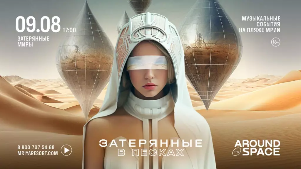 Вечеринка Around the Space 2025 затерянные в песках на пляже Мрия в Крыму