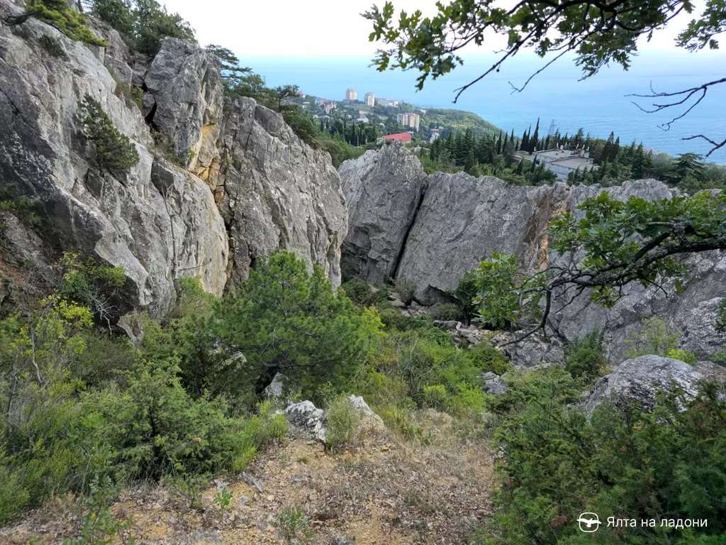 Верхний борт Никитской расселины, тропа Паласса в Крыму